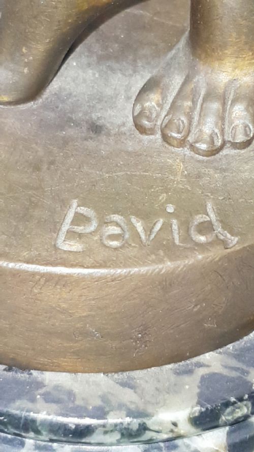 ORIGINAL EARLY 20THC ART DECO BRONZE NUDE LE RVEIL THE AWAKENING BY FERNAND DAVID SIGNED - ADDITIONAL PHOTO 5