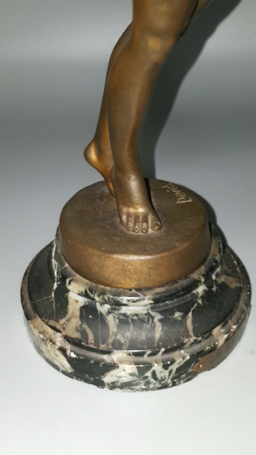 ORIGINAL EARLY 20THC ART DECO BRONZE NUDE LE RVEIL THE AWAKENING BY FERNAND DAVID SIGNED - ADDITIONAL PHOTO 6