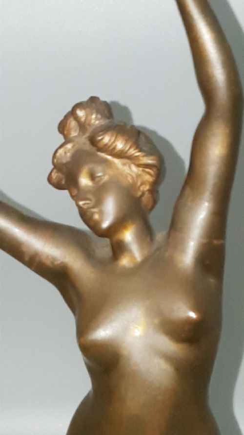 ORIGINAL EARLY 20THC ART DECO BRONZE NUDE LE RVEIL THE AWAKENING BY FERNAND DAVID SIGNED - ADDITIONAL PHOTO 10