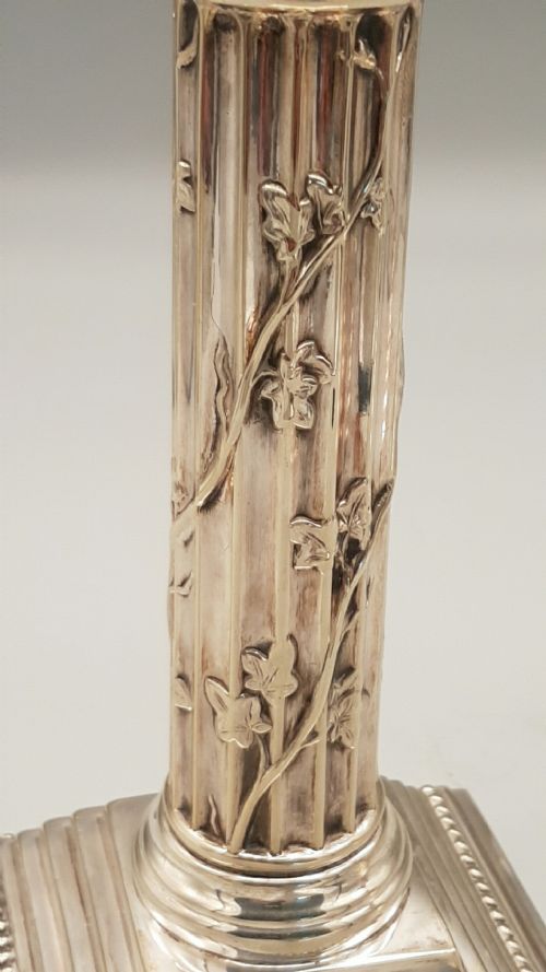 SUPERB PAIR OF LATE 19TH CENTURY SHEFFIELD PLATE CANDLESTICKS BY THOMAS BRADBURY SONS - ADDITIONAL PHOTO 6