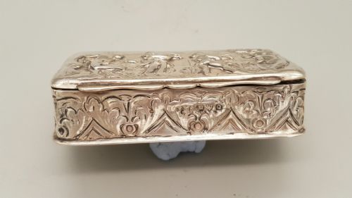 VICTORIAN STERLING SILVER SNUFF BOX GEORGE NATHAN RIDLEY HAYES HALLMARKED CHESTER 1899 - ADDITIONAL PHOTO 1
