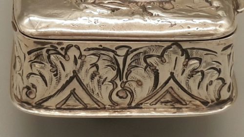VICTORIAN STERLING SILVER SNUFF BOX GEORGE NATHAN RIDLEY HAYES HALLMARKED CHESTER 1899 - ADDITIONAL PHOTO 2