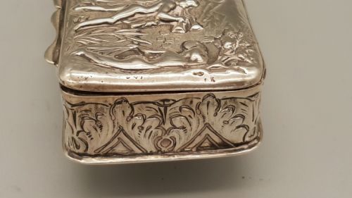 VICTORIAN STERLING SILVER SNUFF BOX GEORGE NATHAN RIDLEY HAYES HALLMARKED CHESTER 1899 - ADDITIONAL PHOTO 3