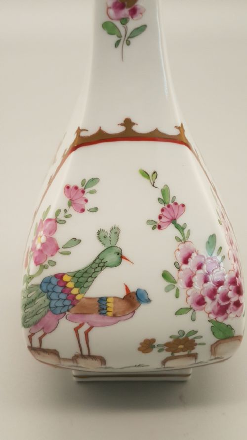 NICE ANTIQUE DRESDEN C1902 QUATREFOIL PORCELAIN SAKE BOTTLEJAR - ADDITIONAL PHOTO 4