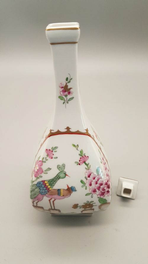 NICE ANTIQUE DRESDEN C1902 QUATREFOIL PORCELAIN SAKE BOTTLEJAR - ADDITIONAL PHOTO 5