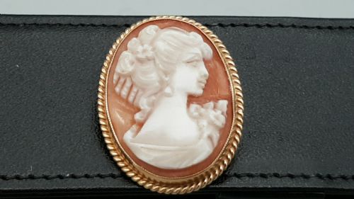 antique 9k gold cameo brooch hallmarked 375 continental - CATEGORY: ANTIQUE JEWELLERY - DATED 19TH CENTURY