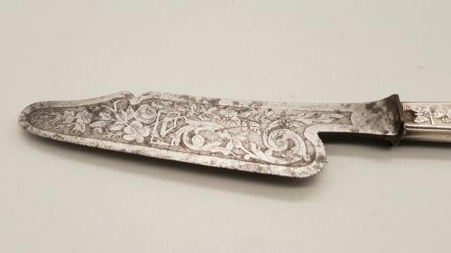 RARE VICTORIAN SURGICAL KNIFE WITH ENGRAVED STEEL BLADE SILVER HANDLE - ADDITIONAL PHOTO 2