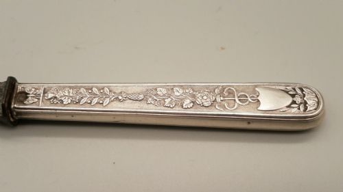 RARE VICTORIAN SURGICAL KNIFE WITH ENGRAVED STEEL BLADE SILVER HANDLE - ADDITIONAL PHOTO 3