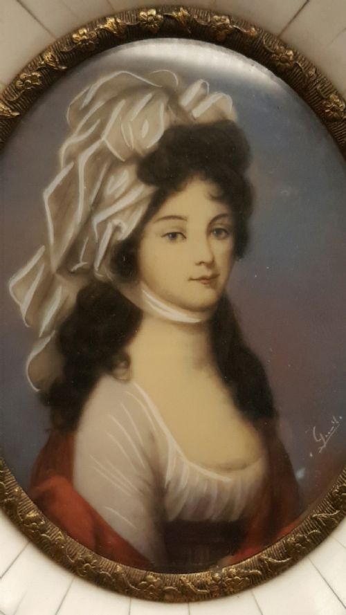 1819THC GERMAN MINIATURE PORTRAIT OF QUEEN KNIGIN LUISE 17761810 IN PERIOD FRAME - ADDITIONAL PHOTO 2