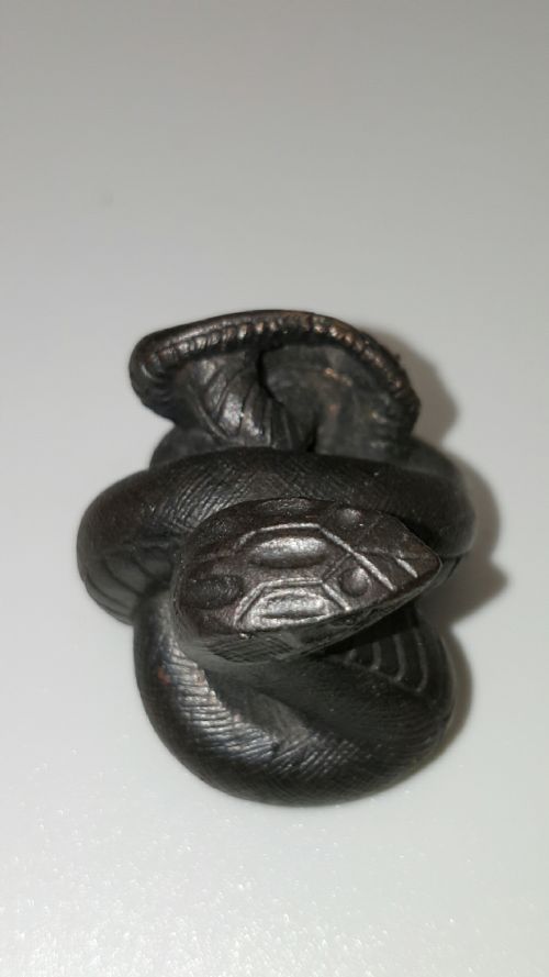 RARE JAPANESE MEIJI 19THC IRON SNAKE SCULPTUREOKIMONO - ADDITIONAL PHOTO 1
