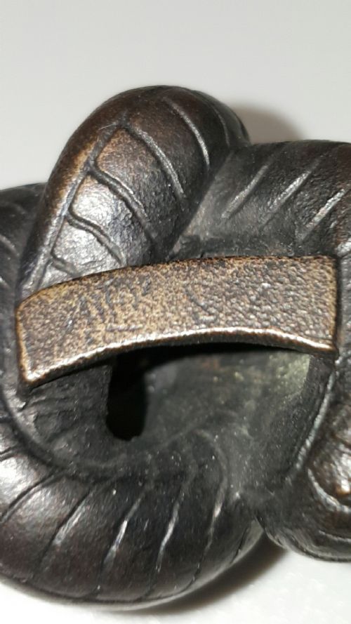RARE JAPANESE MEIJI 19THC IRON SNAKE SCULPTUREOKIMONO - ADDITIONAL PHOTO 5