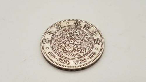 JAPANESE ONE YEN SILVER COIN DATED MEIJI YEAR 7 1874 - ADDITIONAL PHOTO 1