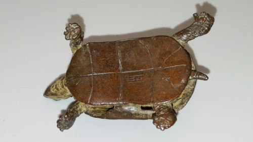 EXQUISITE MEIJI JAPANESE MINIATURE BRONZE OF A TURTLE - ADDITIONAL PHOTO 4