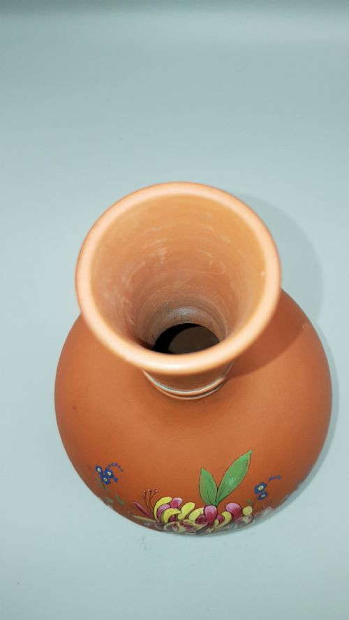 BEAUTIFUL VICTORIAN CA 1880 WATCOMBE TERRACOTTA POTTERY BOTTLE VASEFLASK - ADDITIONAL PHOTO 2