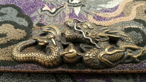 JAPANESE MEIJI TOBACCO SMOKING SET WITH DRAGON DECORATION - ADDITIONAL PHOTO 1
