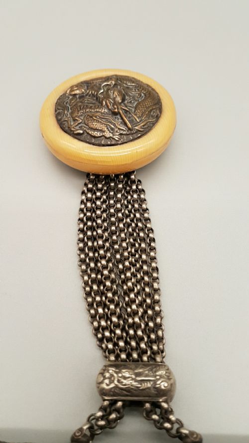 JAPANESE MEIJI TOBACCO SMOKING SET WITH DRAGON DECORATION - ADDITIONAL PHOTO 3