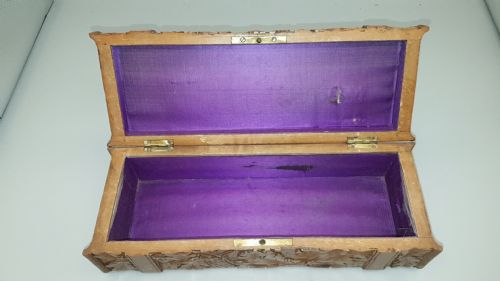 BEAUTIFUL VICTORIAN ENGLISH OAK TREEN CARVED GLOVE BOX - ADDITIONAL PHOTO 3