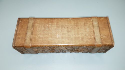 BEAUTIFUL VICTORIAN ENGLISH OAK TREEN CARVED GLOVE BOX - ADDITIONAL PHOTO 4