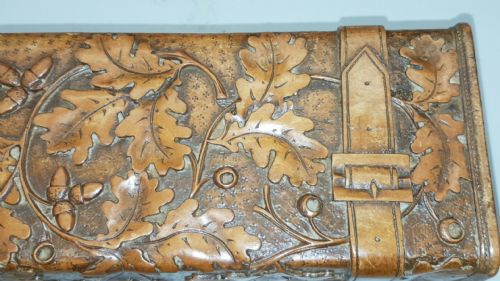 BEAUTIFUL VICTORIAN ENGLISH OAK TREEN CARVED GLOVE BOX - ADDITIONAL PHOTO 8