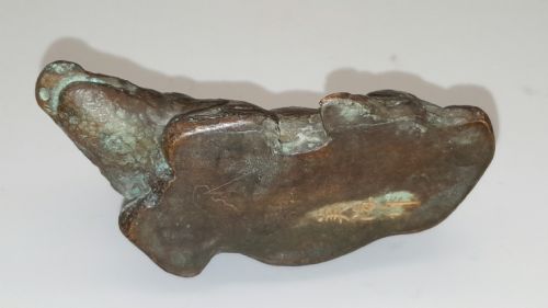 NICE ANTIQUE MEIJI JAPANESE BRONZE BOAR PAPERWEIGHT SIGNED - ADDITIONAL PHOTO 2