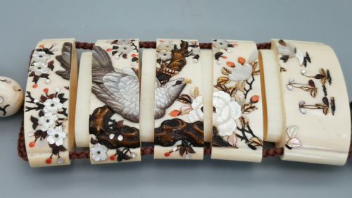 MAGNIFICENT JAPANESE MEIJI SHIBAYAMA SUITE OF INRO NETSUKE OJIME - ADDITIONAL PHOTO 4