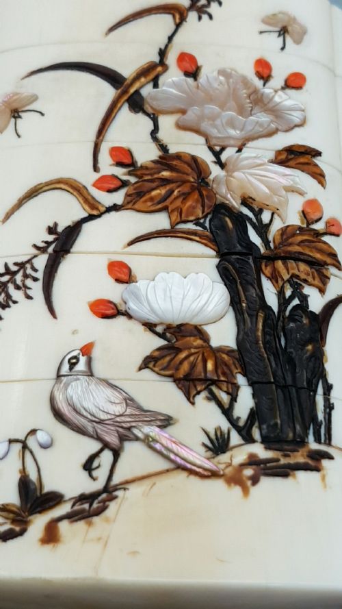 MAGNIFICENT JAPANESE MEIJI SHIBAYAMA SUITE OF INRO NETSUKE OJIME - ADDITIONAL PHOTO 6