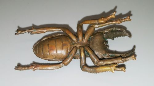 SUPERB JAPANESE MEIJI MINIATURE BRONZE OF A STAG BEETLE - ADDITIONAL PHOTO 4