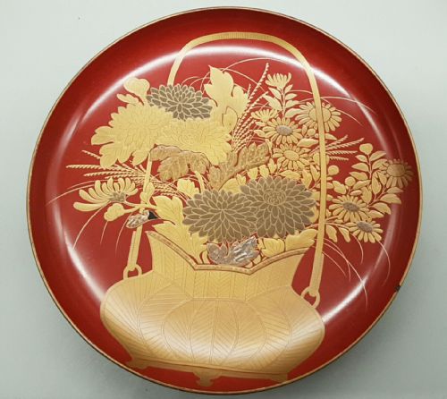 SET OF THREE JAPANESE MEIJI LACQUER SAKE CUPS IKEBANA FLOWER ARRANGING - ADDITIONAL PHOTO 1