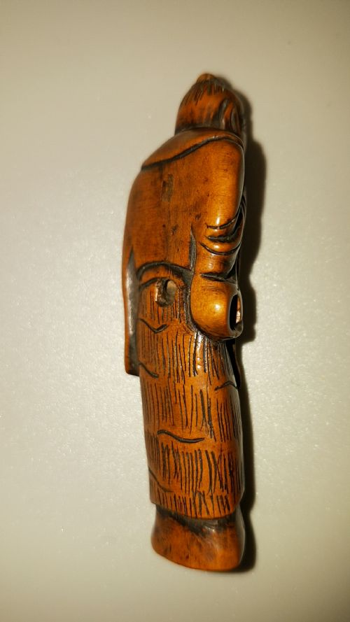 JAPANESE MEIJI BOXWOOD NETSUKE OF A MONK OR HOLY MAN - ADDITIONAL PHOTO 1