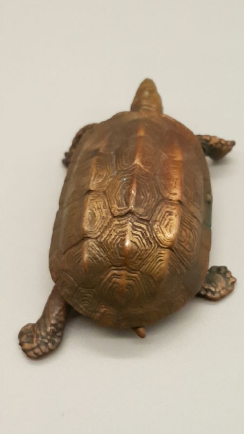EXCELLENT MEIJI JAPANESE MINIATURE BRONZE OF A TURTLE - ADDITIONAL PHOTO 7