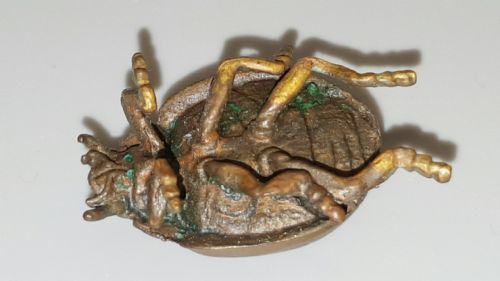 CHARMING MEIJI JAPANESE MINIATURE BRONZE LADYBIRD - ADDITIONAL PHOTO 4