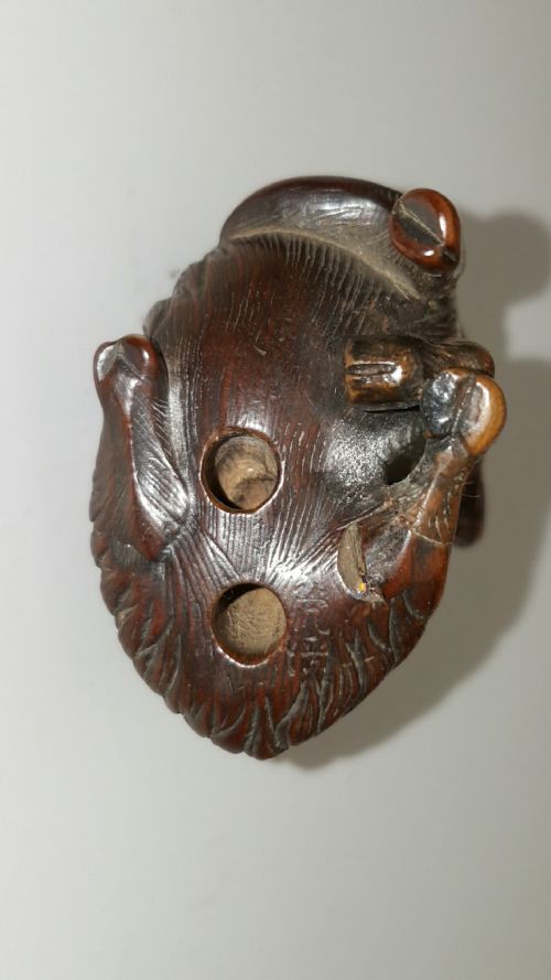 JAPANESE EDO EARLY 19THC BOXWOOD NETSUKE OF A GOAT SIGNED KOKEI - ADDITIONAL PHOTO 4