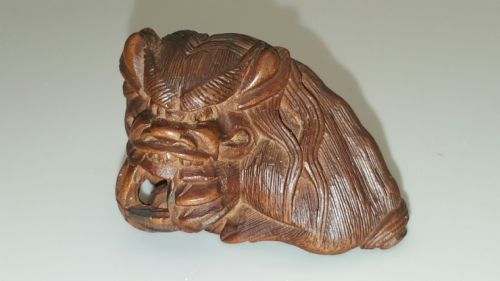 JAPANESE MEIJI 19THC BOXWOOD NETSUKE OF SHISHI GUARDING A SACRED BALL SIGNED MASAYOSHI - ADDITIONAL PHOTO 2