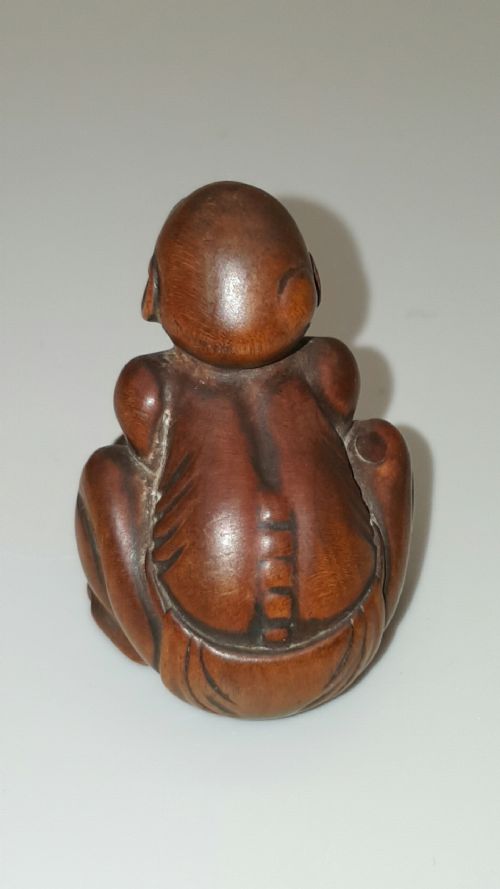 JAPANESE EDO MID 19THC NETSUKE OF BLIND STONE LIFTER - ADDITIONAL PHOTO 3