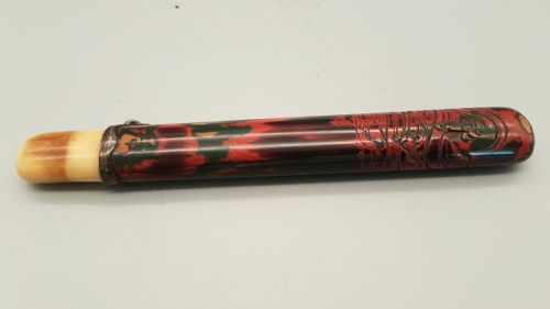 JAPANESE MEIJI 19THC BAMBOO PIPECASE WITH LACQUER CARVINGAD31122 - ADDITIONAL PHOTO 2