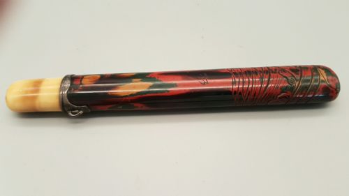 JAPANESE MEIJI 19THC BAMBOO PIPECASE WITH LACQUER CARVINGAD31122 - ADDITIONAL PHOTO 3