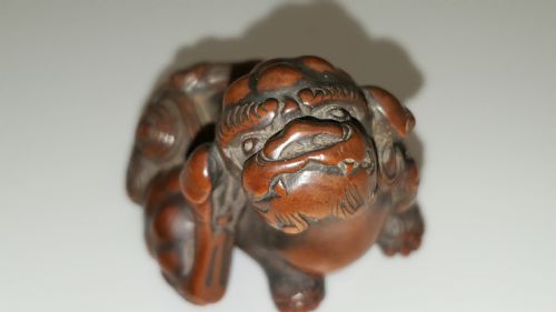 SUPERB JAPANESE EDO 19THC BOXWOOD NETSUKE OF A KARASHISHI - ADDITIONAL PHOTO 5