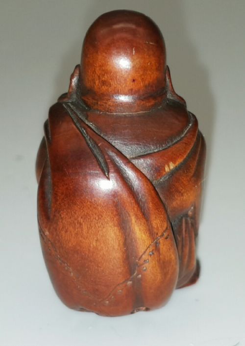 EXCELLENT JAPANESE MEIJI 19THC BOXWOOD NETSUKE OF HOTEI - ADDITIONAL PHOTO 2
