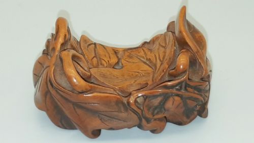 RARE JAPANESE EDO MID 19THC BOXWOODTREEN NETSUKE OF A TRADITIONAL JAPANESE PILLOW TAKAMAKURA - ADDITIONAL PHOTO 1