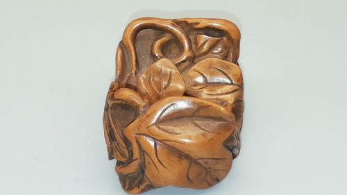 RARE JAPANESE EDO MID 19THC BOXWOODTREEN NETSUKE OF A TRADITIONAL JAPANESE PILLOW TAKAMAKURA - ADDITIONAL PHOTO 3