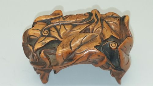 RARE JAPANESE EDO MID 19THC BOXWOODTREEN NETSUKE OF A TRADITIONAL JAPANESE PILLOW TAKAMAKURA - ADDITIONAL PHOTO 4