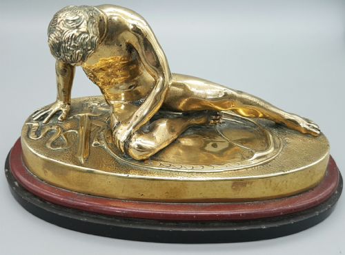 beautiful antique 'dying gaul' or gladiator brass sculpture - CATEGORY: ANTIQUE METAL - DATED 19TH CENTURY