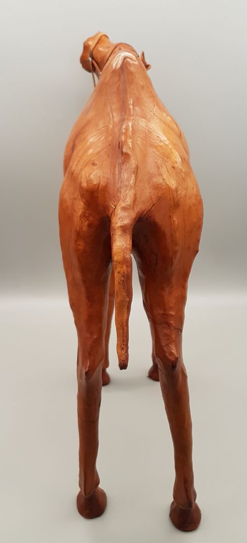 SMALL VINTAGE BACTRIAN TWOHUMPED LEATHER CAMEL WITH GLASS EYES - ADDITIONAL PHOTO 5