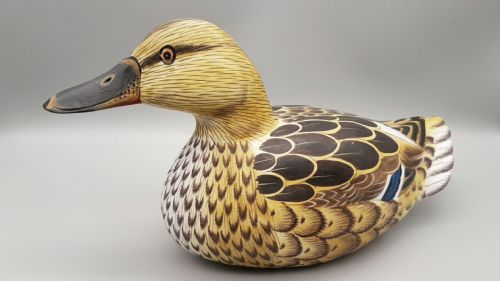 vintage painted wooden decoy duck - CATEGORY: ANTIQUE MISCELLANEOUS - DATED 1960