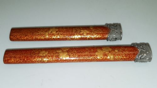 pair of exquisite meiji 19thc japanese lacqueredsilver handles - CATEGORY: ANTIQUE MISCELLANEOUS - DATED 19TH CENTURY