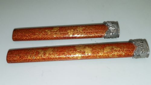 PAIR OF EXQUISITE MEIJI 19THC JAPANESE LACQUEREDSILVER HANDLES - ADDITIONAL PHOTO 1