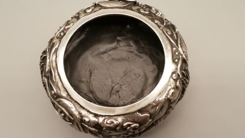 VINTAGE JAPANESE SILVERED BRONZE DRAGON CENSOR - ADDITIONAL PHOTO 4