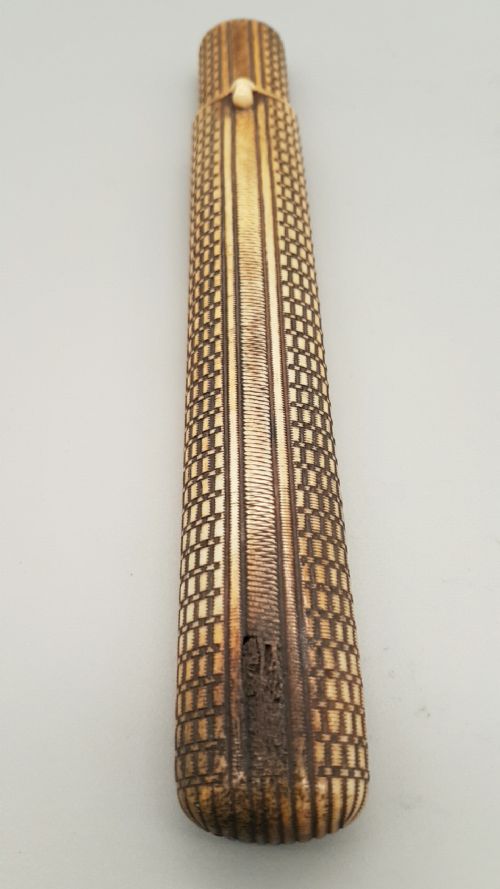 rare japanese meiji 19thc stag antler pipecase musozutsu - CATEGORY: ANTIQUE MISCELLANEOUS - DATED 19TH CENTURY