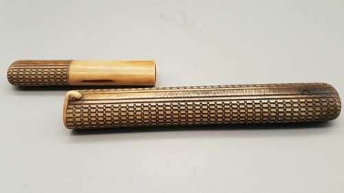 RARE JAPANESE MEIJI 19THC STAG ANTLER PIPECASE MUSOZUTSU - ADDITIONAL PHOTO 5