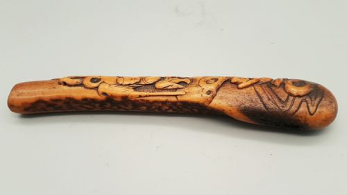 JAPANESE EDO 19THC STAG ANTLER PIPECASE OTOSHIZUTSU - ADDITIONAL PHOTO 3